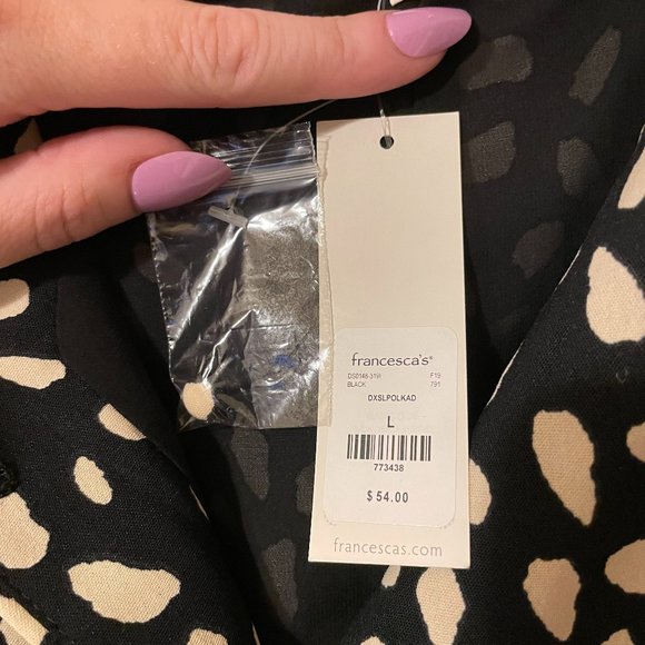 NWT Adorable Summer Black and White Slip Dress, Size L - Picture 4 of 7